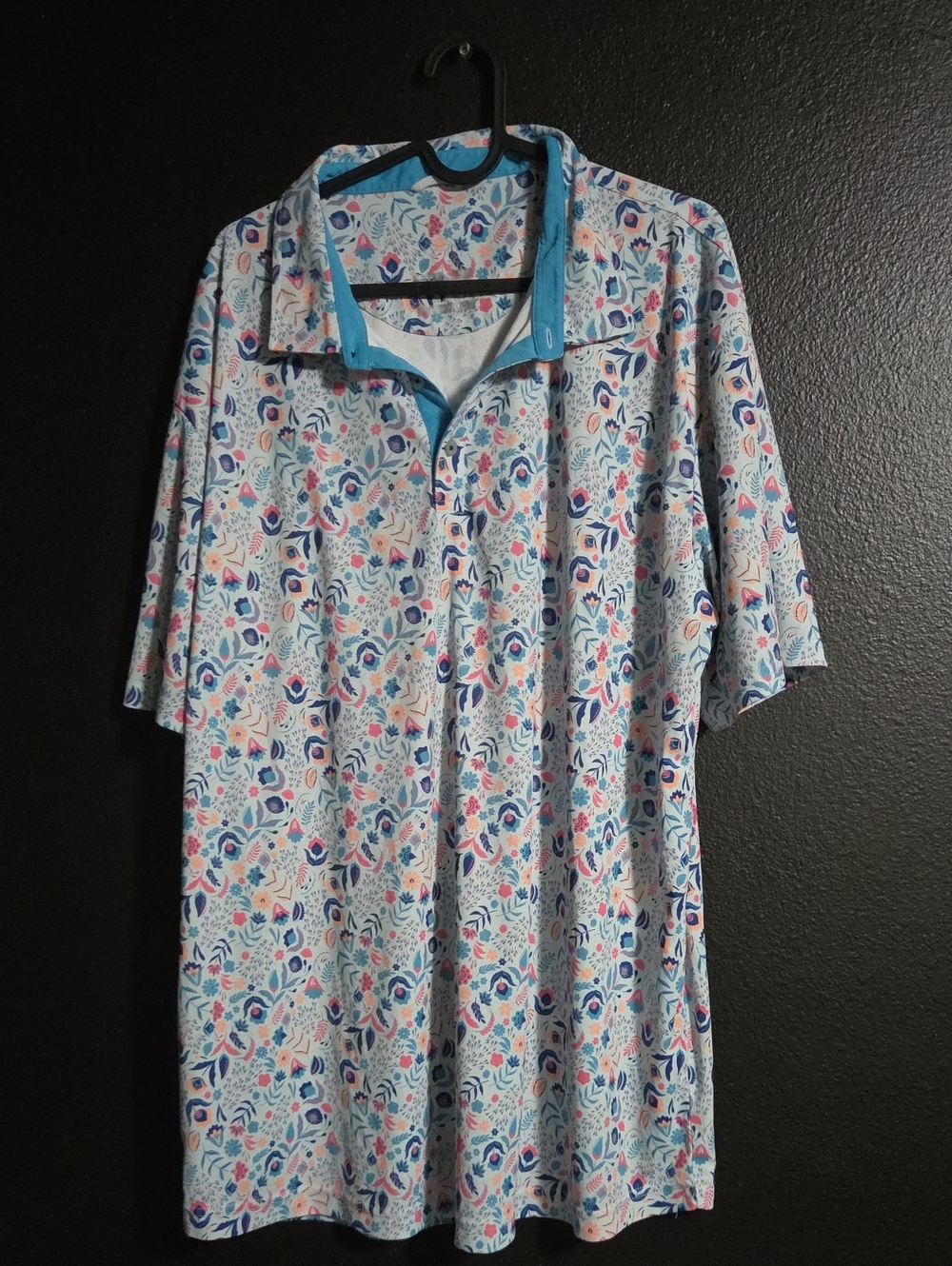 Mens Swannies Golf Floral Print Polo XXL